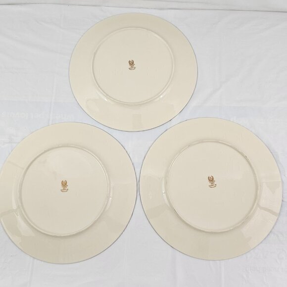 Lenox April Ivory w/ Platinum Floral On Trim 10 7/8” Dinner Plates - Set of 3 - Picture 2 of 16